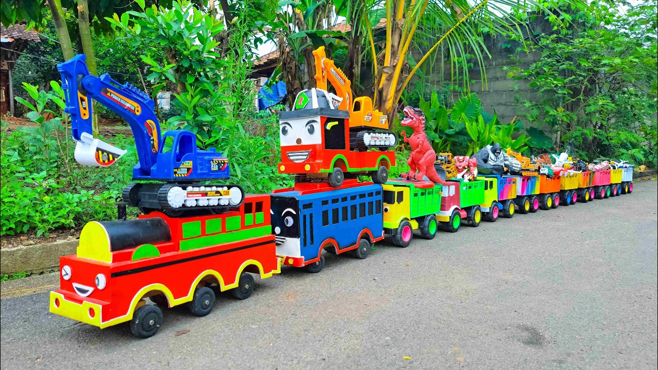 WADIDAW !! Mobil Truk Tronton Panjang Bongkar Mainan Mobil Mobilan Truk Molen, Truk Mixer, Excavator