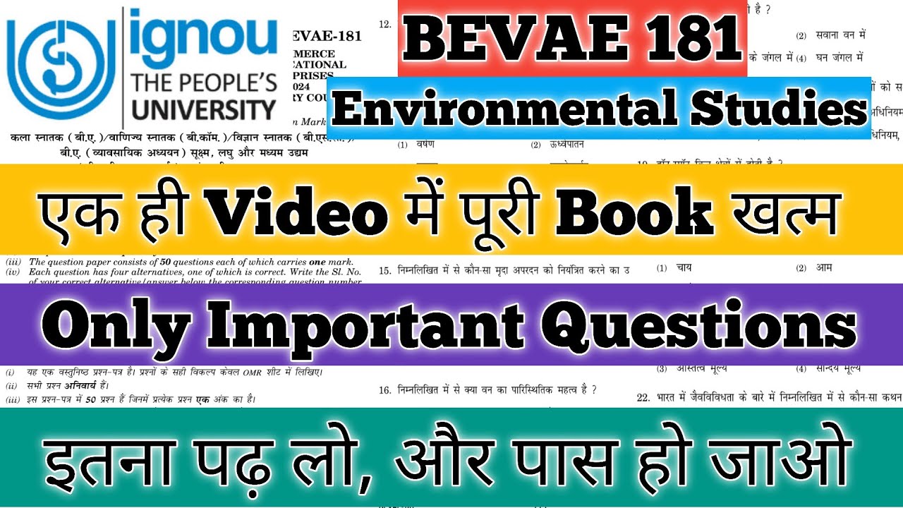 BEVAE 181 Important Questions June 2025 BEVAE 181 Important Questions BEVAE181 Environmental Studies