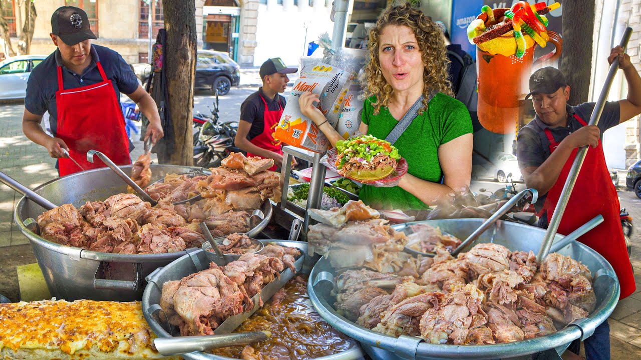 MEXICAN Street Food in Mexico City! INSANE TACOS DE CARNITAS & MICHELADA + CDMX STREET FOOD TOUR