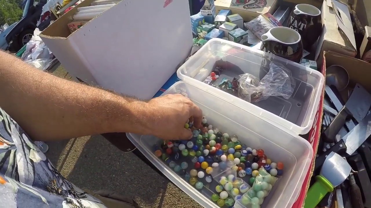 Shopping the flea market for treasures in antiques never know what will get