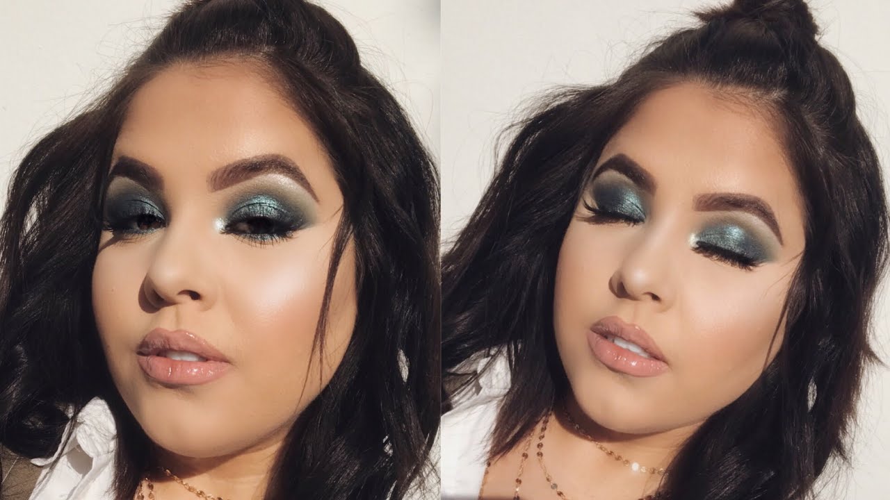 BLUE GREEN SPRING EYESHADOW MAKEUP TUTORIAL | Nelly Toledo