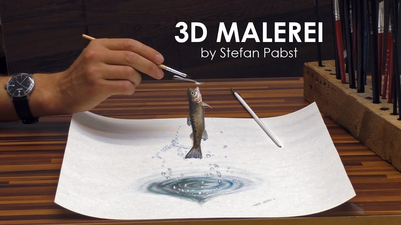 3D Malerei Illusion│Forelle Speed Painting│drawing optical Illusion
