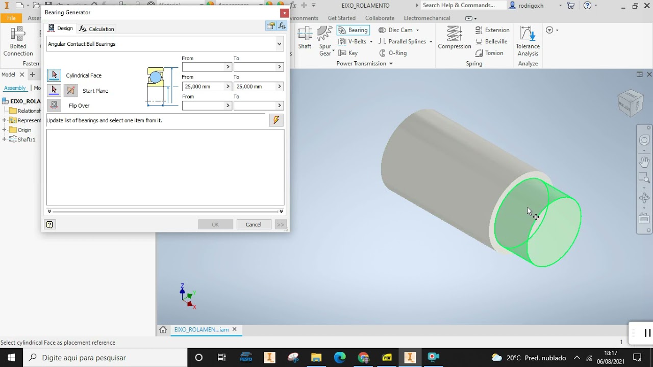 Projeto de Rolamentos com o Autodesk Inventor