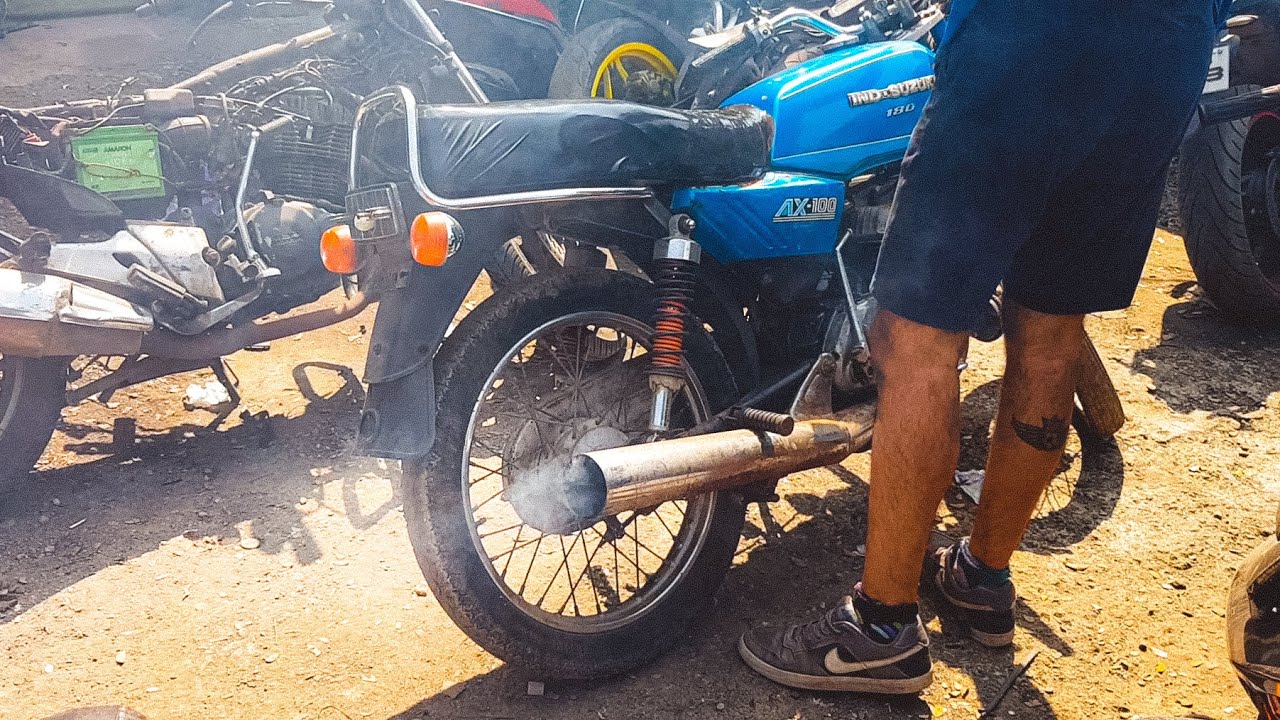 SUZUKI AX 100 Without Muffler EXHAUST SOUND | Rare 2 Stroke Beast 🔥
