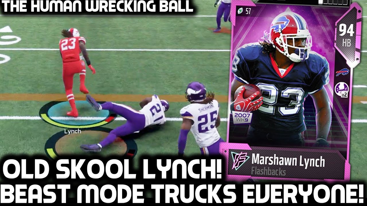 MARSHAWN LYNCH TRUCKS EVERYBODY! OLD SKOOL BEAST MODE! Madden 18 Ultimate Team