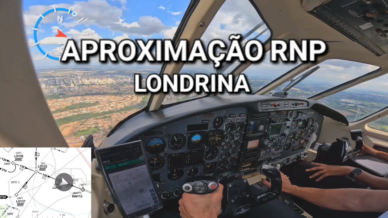Aproximação RNP e pouso em Londrina, PR (SBLO) Embraer Bandeirante