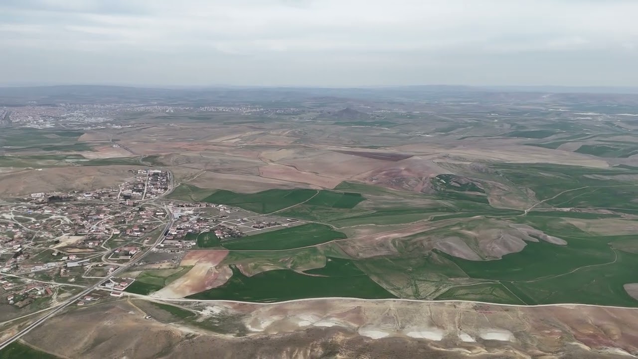 Polatlı güney doğu yönü İğciler köyü ve Kartaltepe 2000 fit yüksekten görünümü