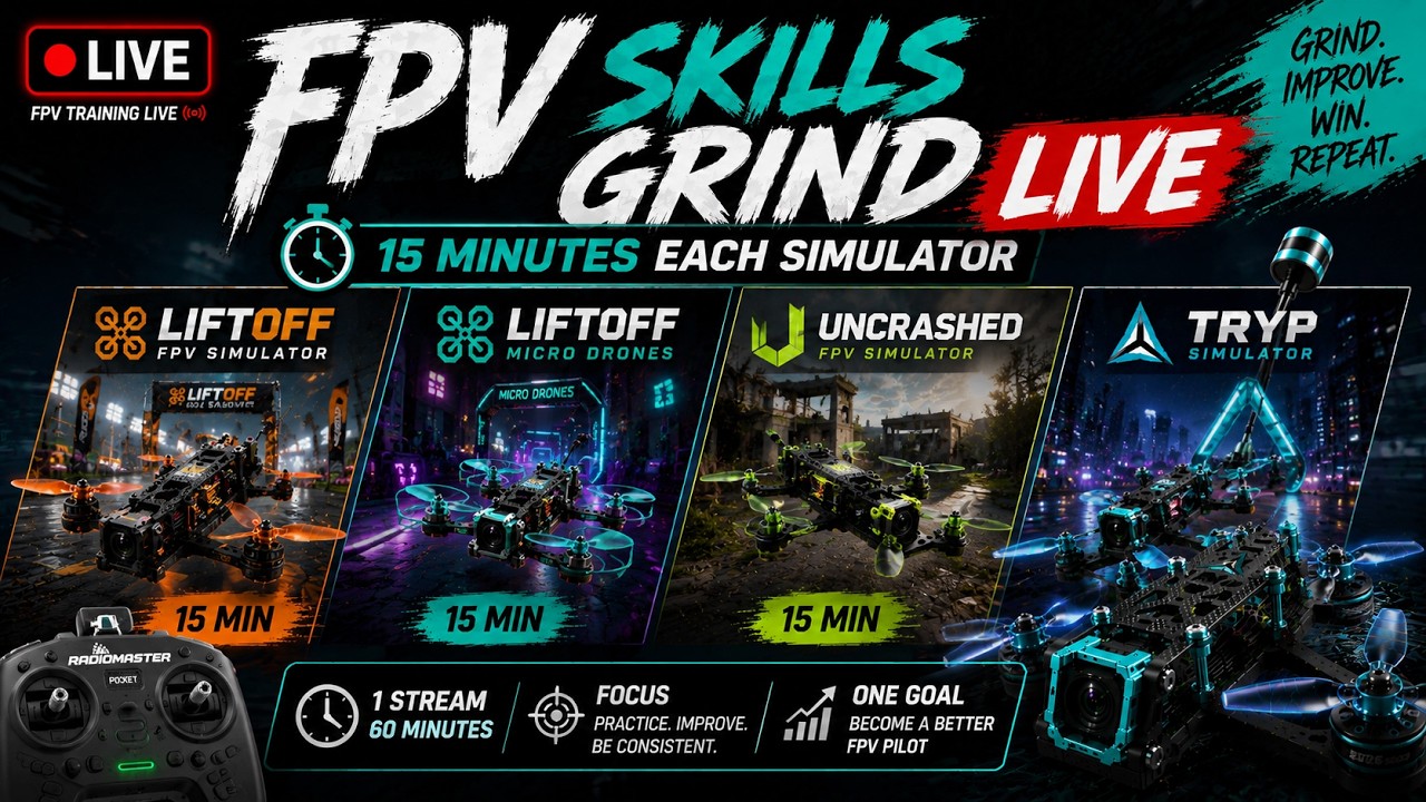 🔴 LIVE | FPV Skills Grind | LiftOff &bull; LiftOff Micro Drones &bull; Uncrashed &bull; TRYP | RadioMaster Pocket