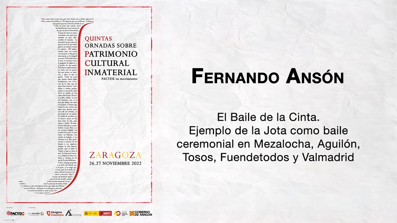 V JORNADAS DE PATRIMONIO CULTURAL INMATERIAL - Ponencia de Fernando Ansón