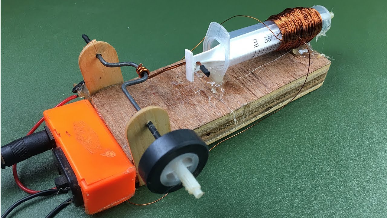 Easy Experiment Science Project Electric Motor - How To Make Solenoid Engine
