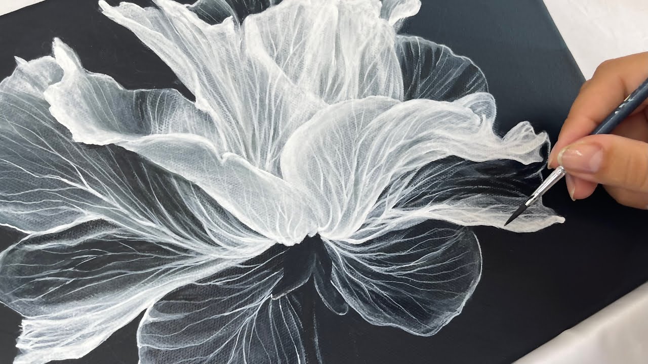 Soft & Transparent Flower | Acrylic Painting for Beginners #268