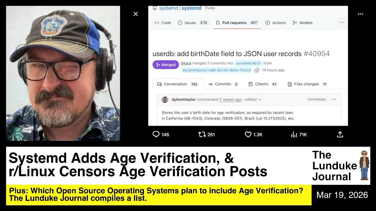 Systemd Adds Age Verification & r/Linux Censors Age Verification Posts