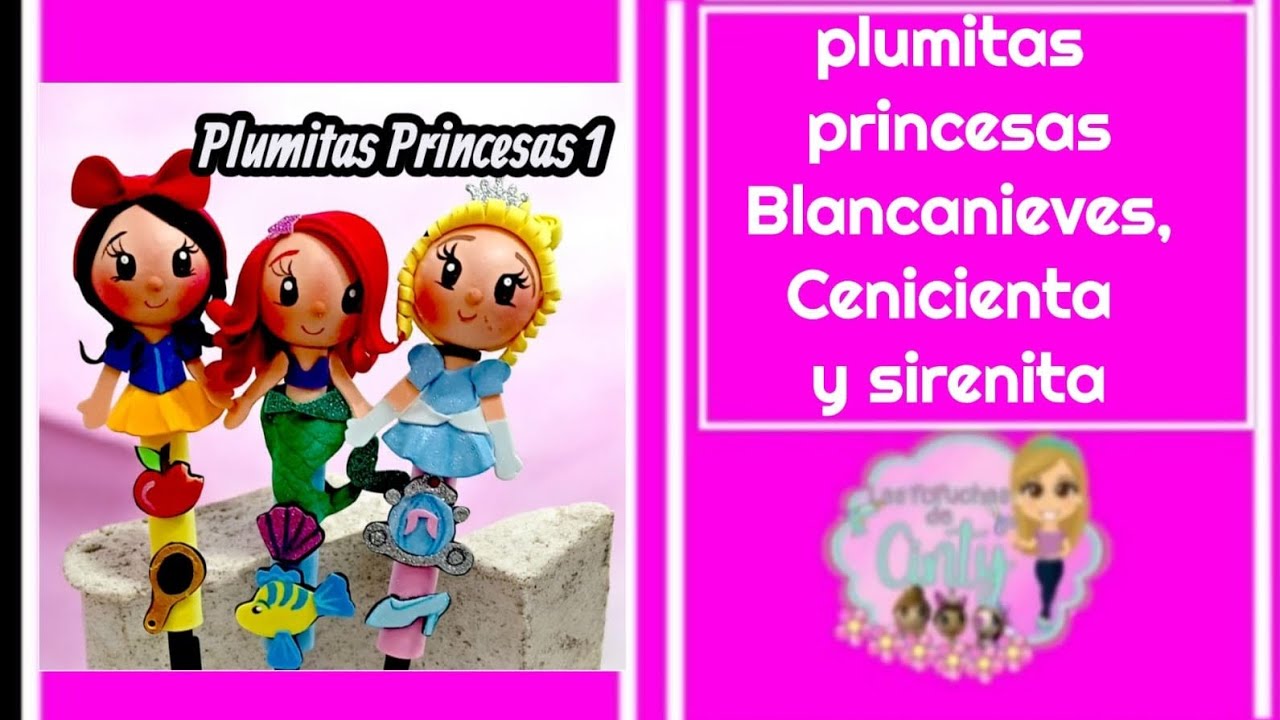 Clase 1434 plumitas princesas Blancanieves Cenicienta y La sirenita