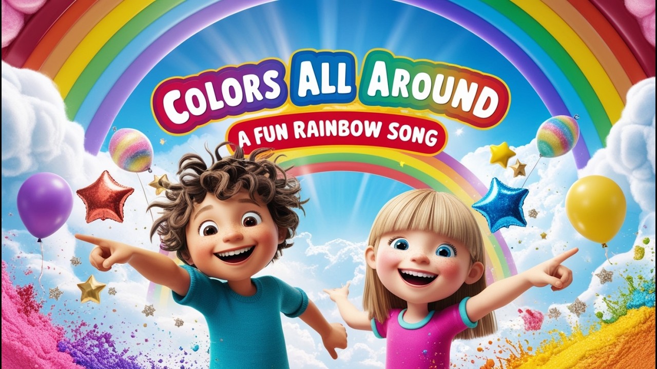 COLORS ALL AROUND: A FUN RAINBOW SONG | Nursery Rhymes for Kids #ColorfulFun #GiggleverseRhymes