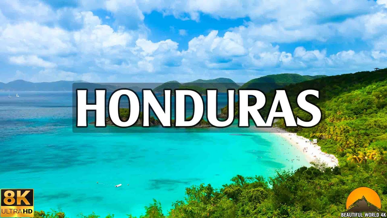 FLY OVER HONDURAS - drone nature movie 4k - Relaxing Music With Beautiful Nature - (4k Ultra HD)