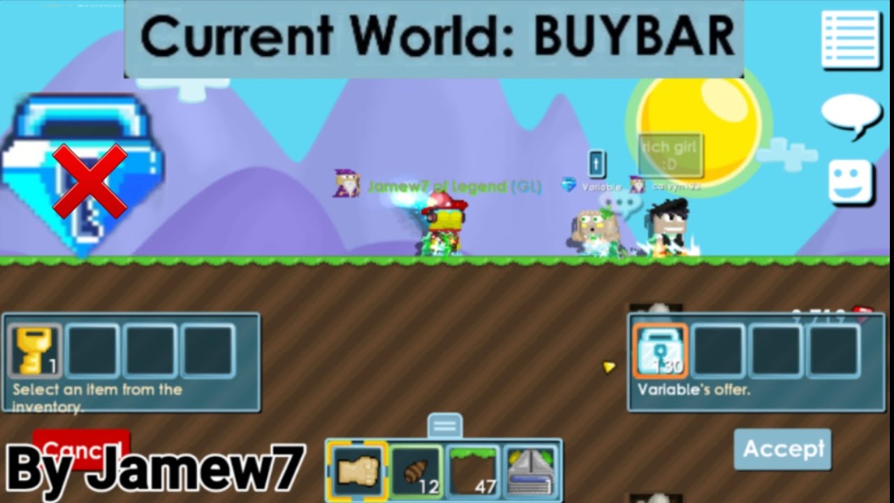 Selling a Buybar World FOR 130DLS! (BGL LOCKED)! WOW | Growtopia | Jamew7