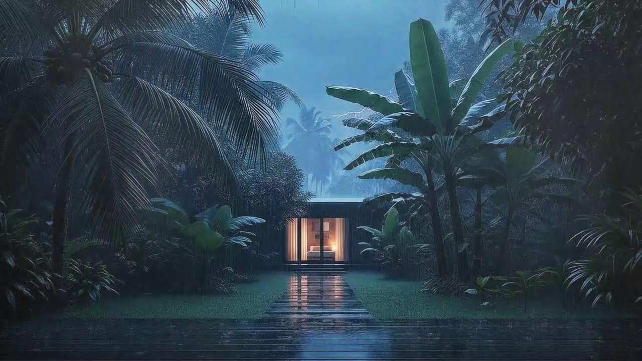 Sleep Now with Soft Rainfall and Low Rumble at Cabin Terrace 🌧️
