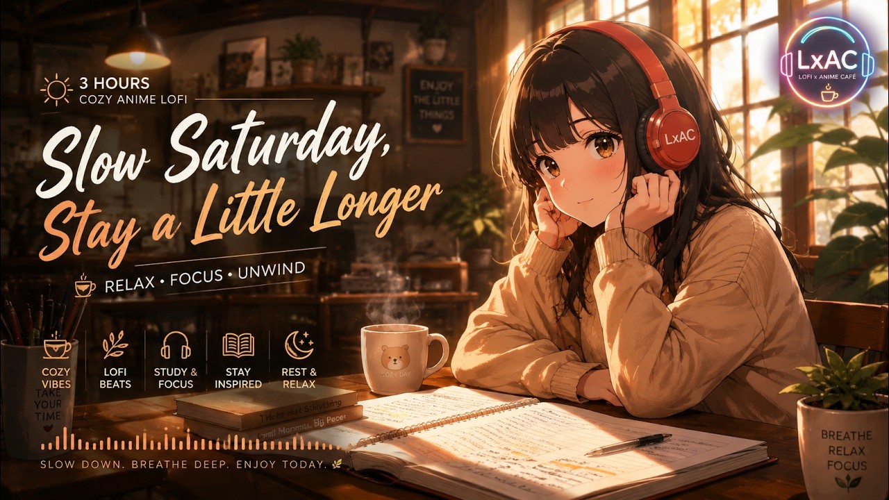 Slow Saturday, Stay a Little Longer ☕🌿🎧 | 3 Hours Cozy Anime Lofi