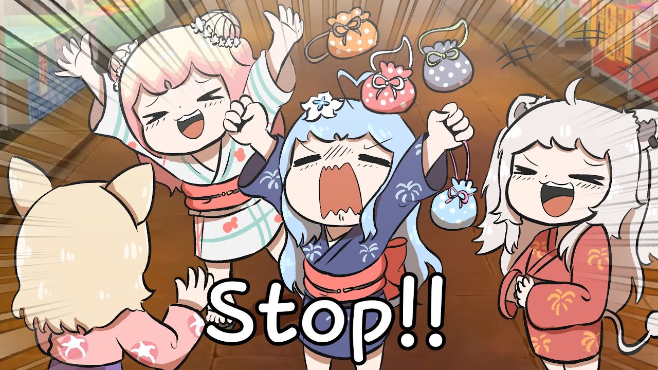【Hololive】 NePoLaBo, gathering at the festival 【Shishiro Botan/clip/Ebihurai/Animation】