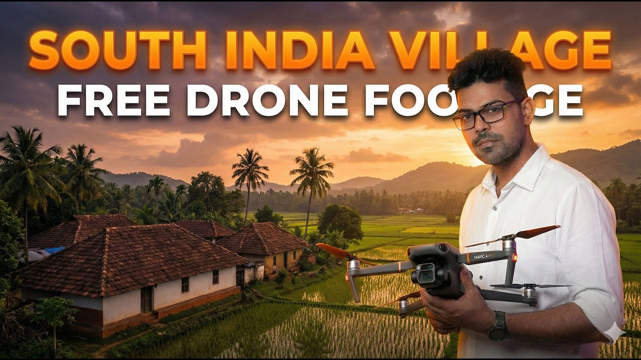 South indian village | Free stock drone footage |