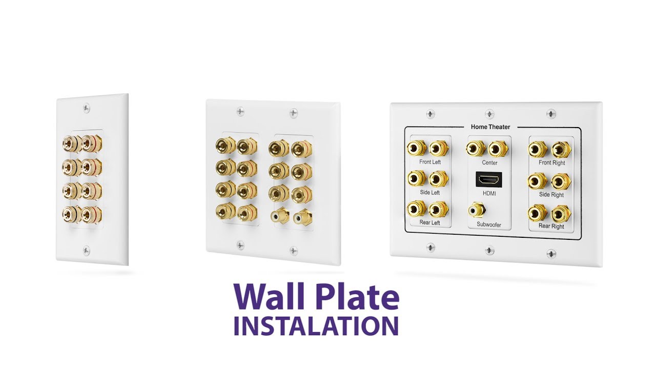 How To DIY Fosmon Home Theater Low Voltage Wall Plate Installation HD8137