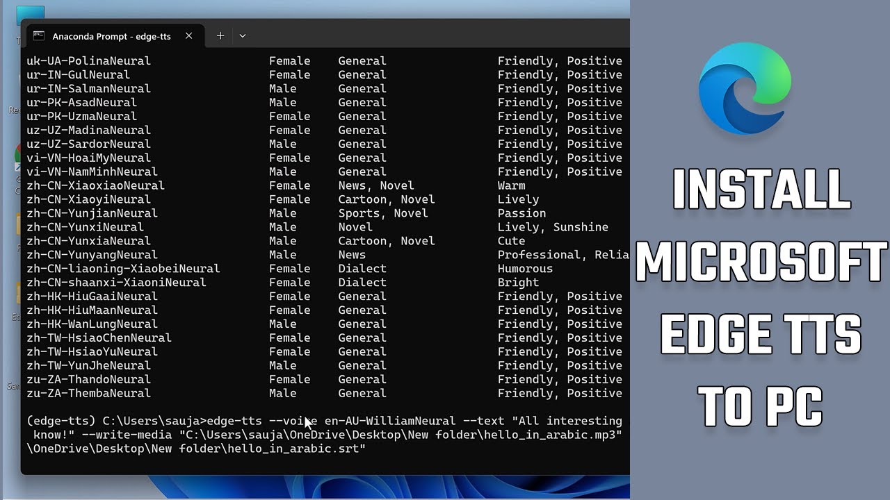Install Microsoft Edge Text-to-Speech to PC | Convert to Audio mp3 format