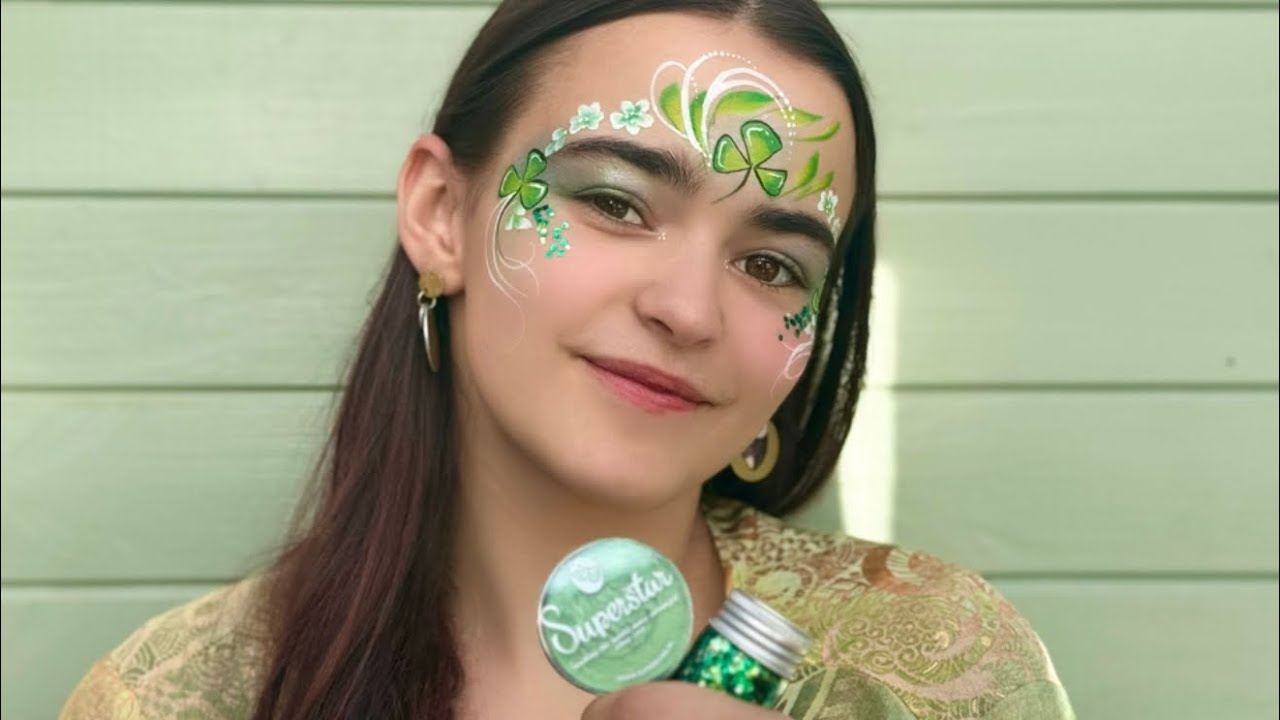 One Stroke Shamrock Crown ☘️ for St. Patrick’s Day | Fairytale Face Paint Design