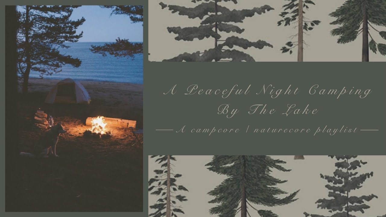 A peaceful night camping by the lake | A campcore / naturecore playlist + ambience