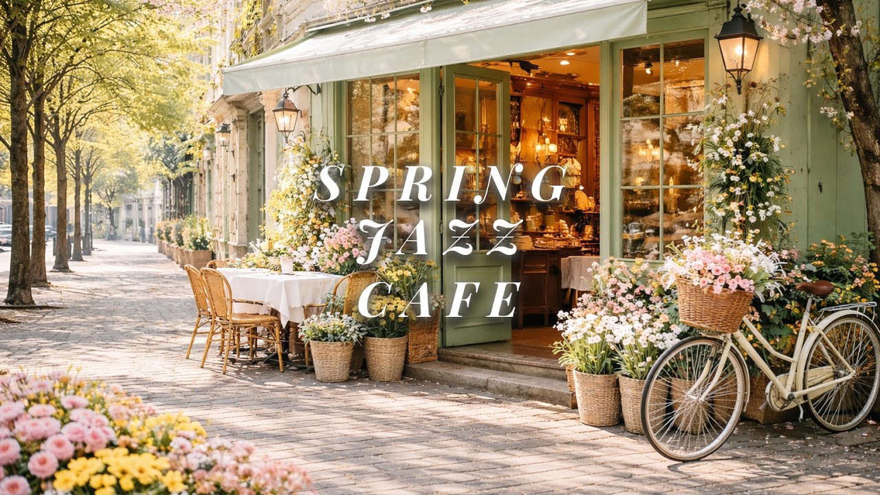 Spring Morning Jazz Café in Paris ☕ Relaxing Coffee Shop Ambience