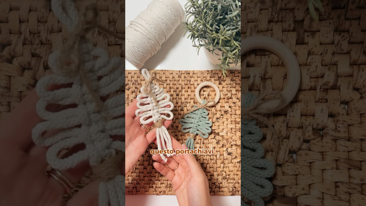 Ti insegno a creare un portachiavi a forma di albero in Macram&egrave;🌲clicca sul video correlato!#macrame