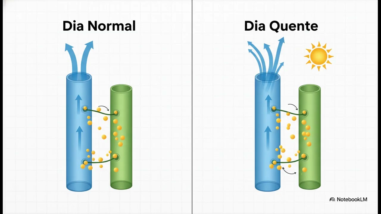 Dinâmica da mobilidade do floema e troca de nutrientes