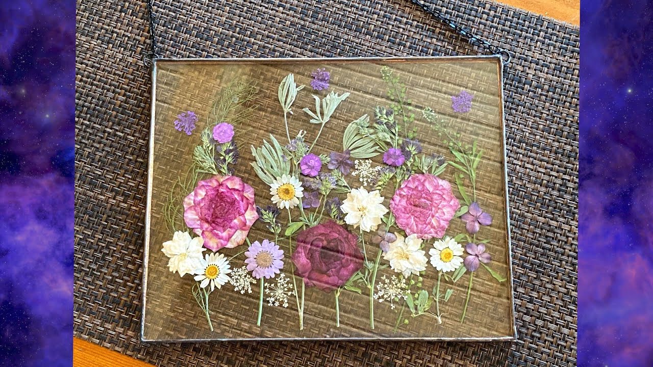 Flower Pressed In The Glass Frame I Hanging Glass Wall Decoration I Flower Art 13