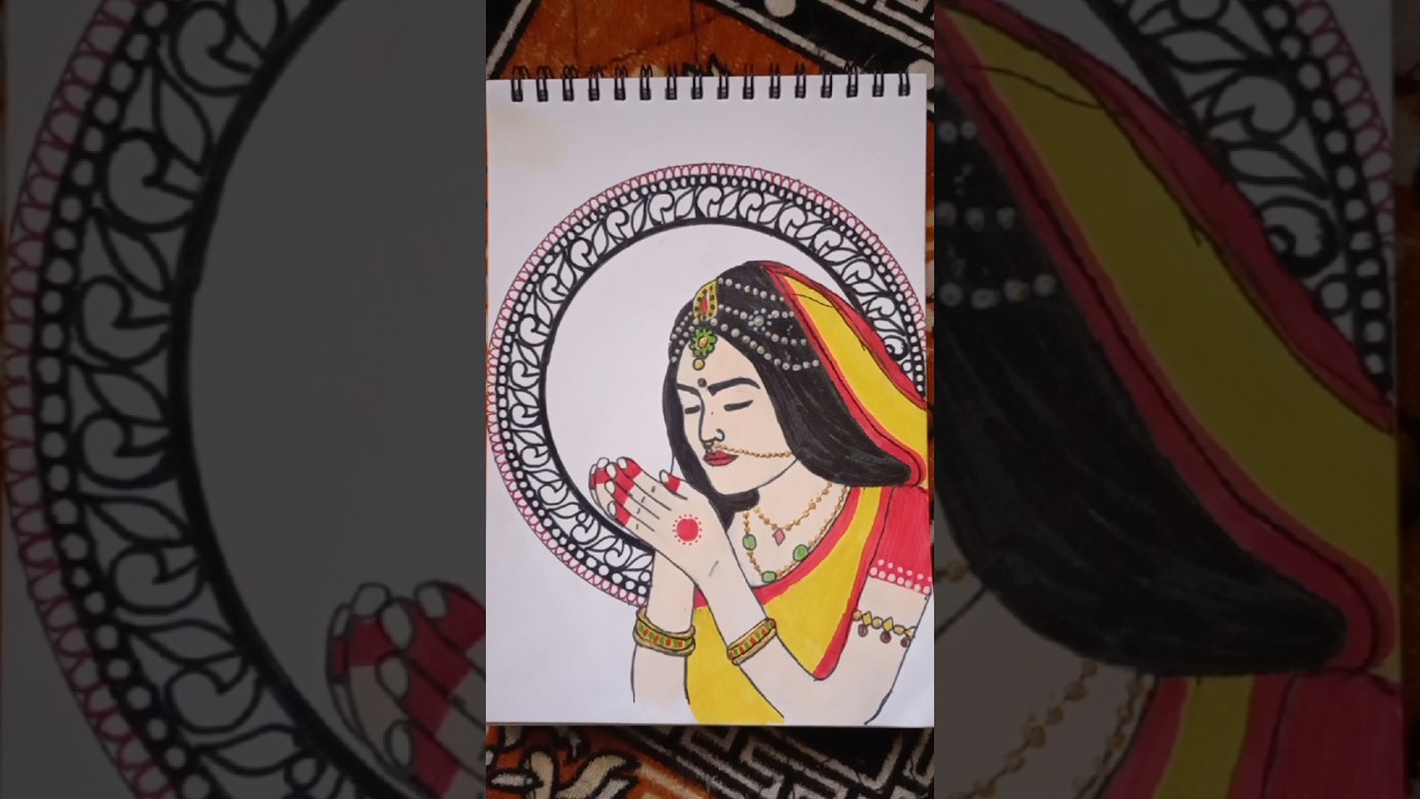 15 Days mandala art challenge day 6 maillka singh as radha ji #mandala #drawing #radharani #shorts