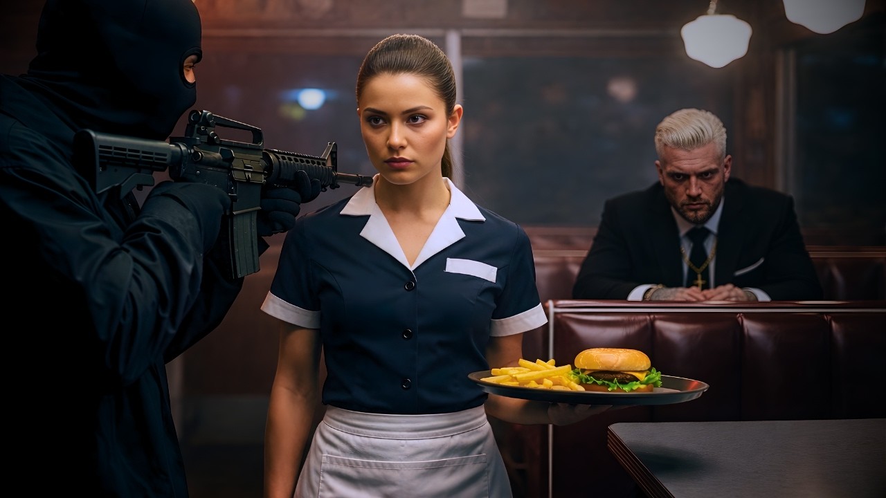 The New Waitress Stayed Calm During the Robbery — Because She Knew the Mafia Boss Was Watching