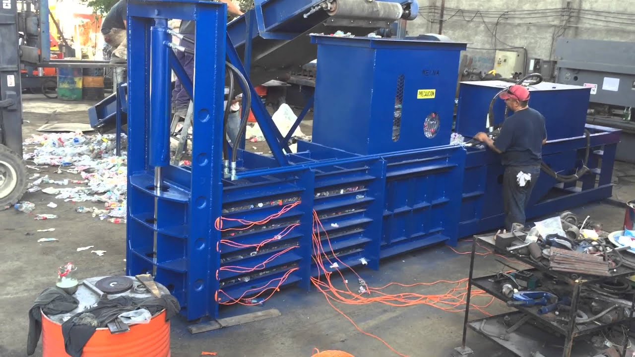 Prensas Compactadoras Reyna, Modelo H54 prueba 295 kgs Pet 20 ton contenedor exportación, Monterrey