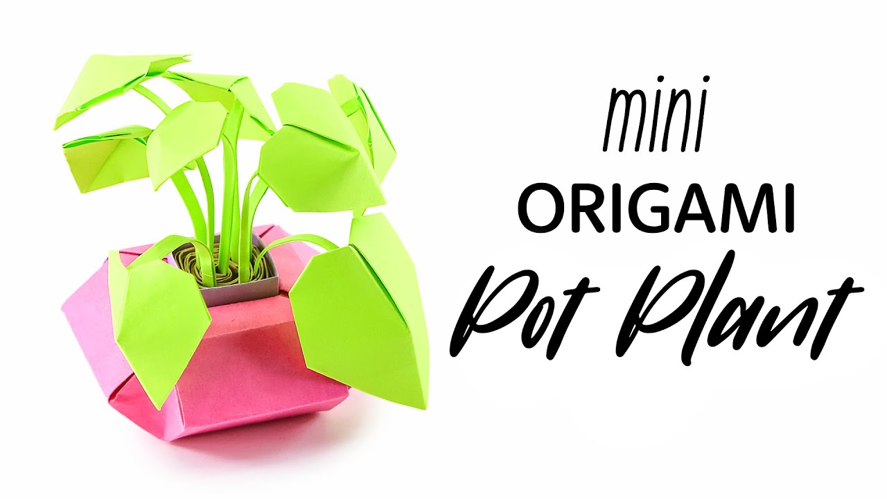 Mini Origami Pot Plant Tutorial - DIY - Paper Kawaii