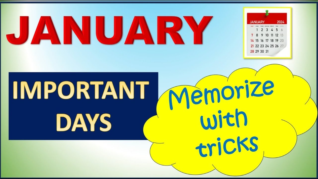 January Important Days Trick || Memorize January important days - STORY | MCQ January Days