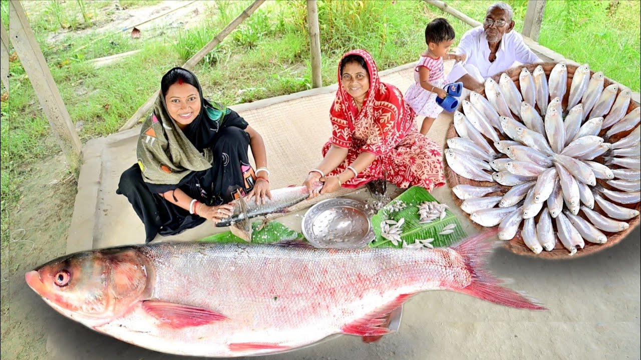 2kg ওজনের সিলভার মাছ কেটে রান্না সাথে মৌরলা মাছের ভর্তা আর দুপুরে খাওয়া দাওয়া