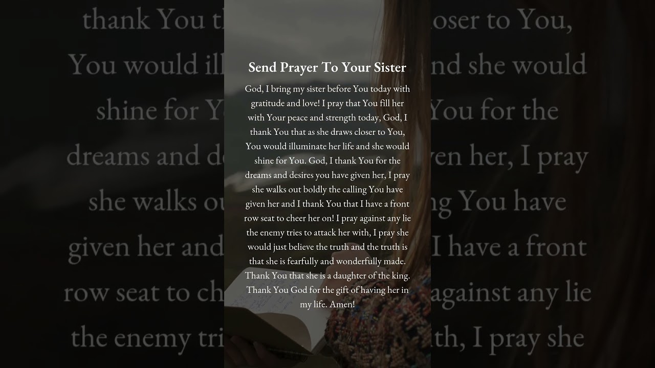 Send Prayer To Your Sister #godisfaithful #prayer #prayerforguidance