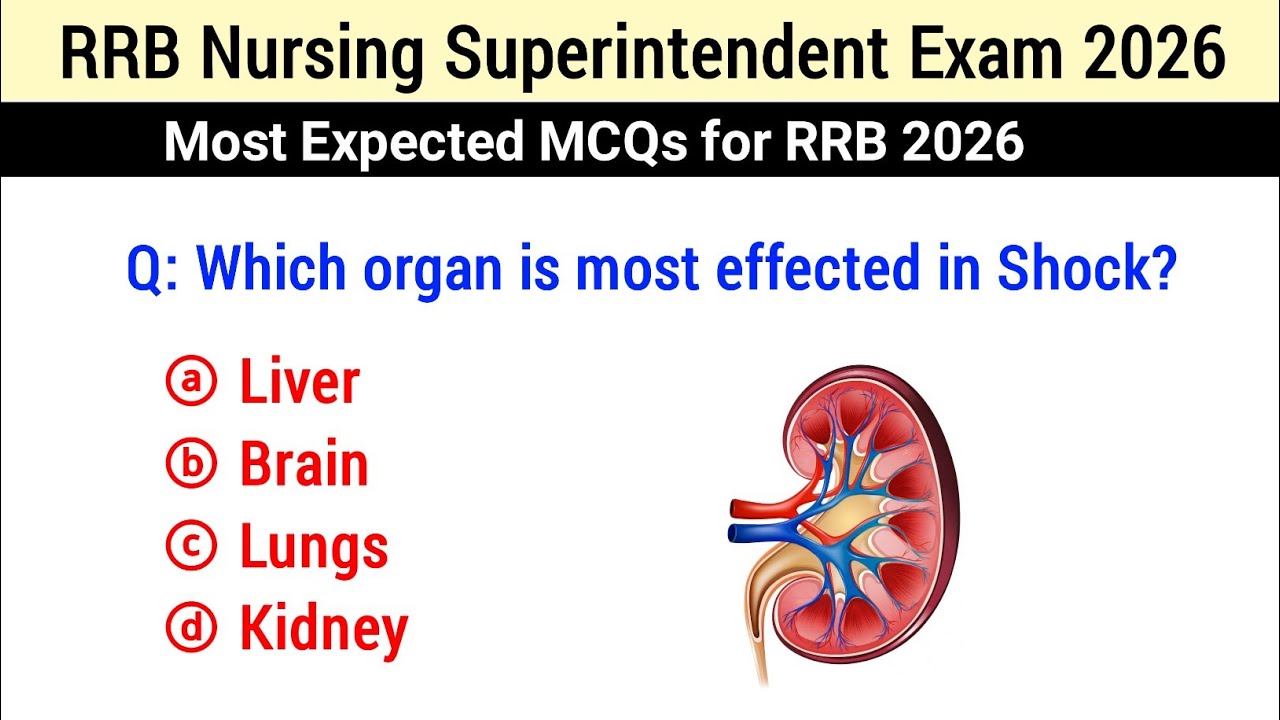 Top 100 Nursing MCQs 2026 | Most Expected MCQs for RRB 2026 | RRB Nursing Superintendent Exam 
