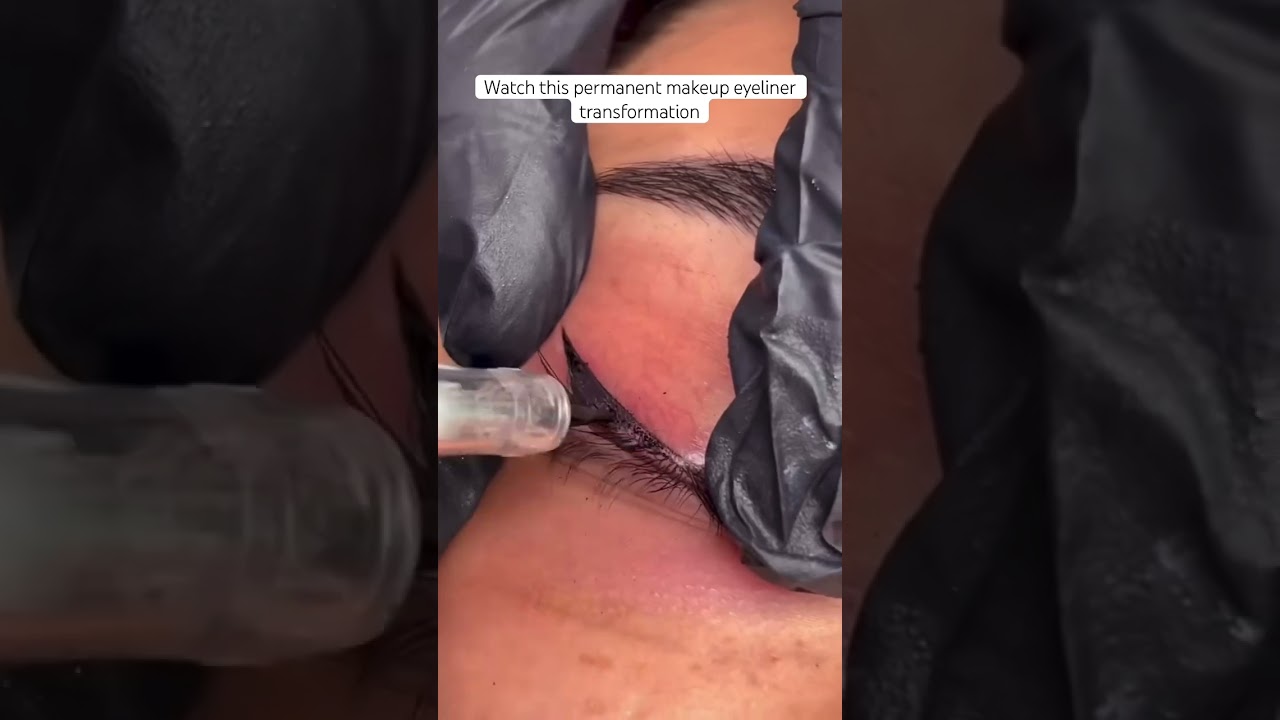 Permanent Eyeliner technique 😍 #shorts #permanentmakeup
