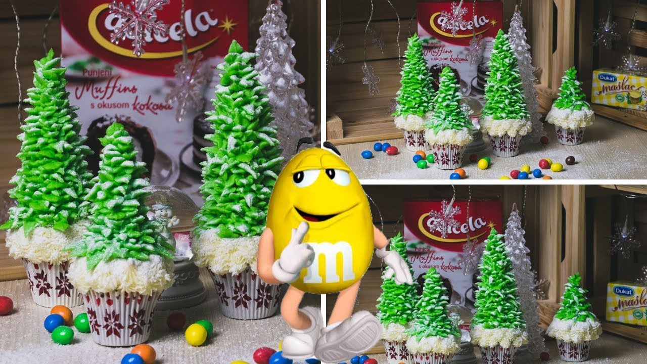 PUTER KREMA najsavršeniji recept + m&m's Božićno drvce Muffins od kokosa ♡