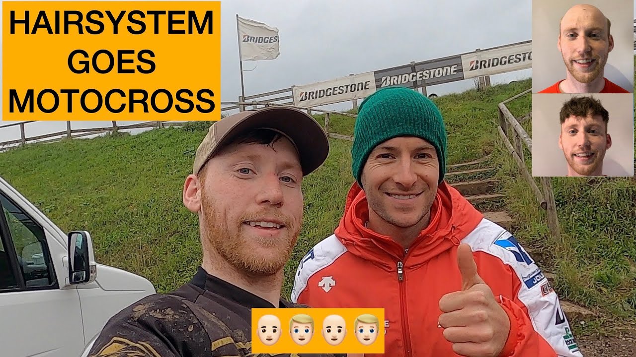 HAIRSYSTEM / WIG GOES EXTREME MOTOCROSS TRAINING WITH TOMMY SEARLE . HELMET HAIR.?! FULL VLOG