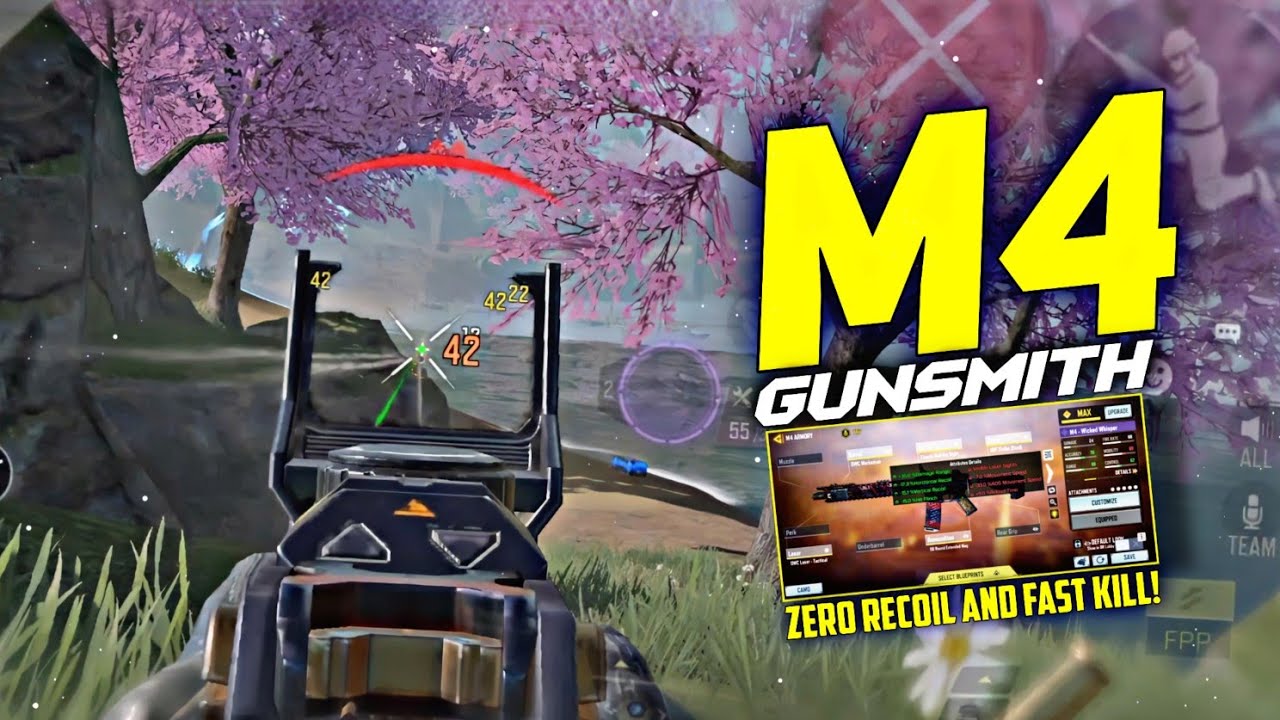 M4 GUNSMITH : M4 gunsmith in battle royale & no recoil 😍 codm