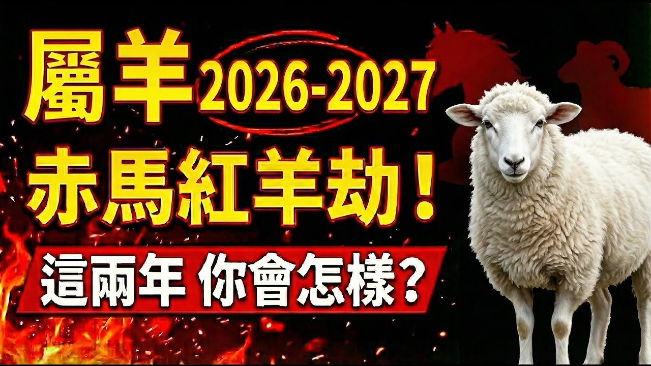 生肖羊注意！2026-2027赤馬紅羊劫：60年一遇的千年詛咒！這兩年，你會怎麼樣？#屬羊2026運勢 #2026生肖羊運勢 #赤馬紅羊劫 #生肖羊2027運勢 #2027屬羊運勢 #生肖羊 #屬羊