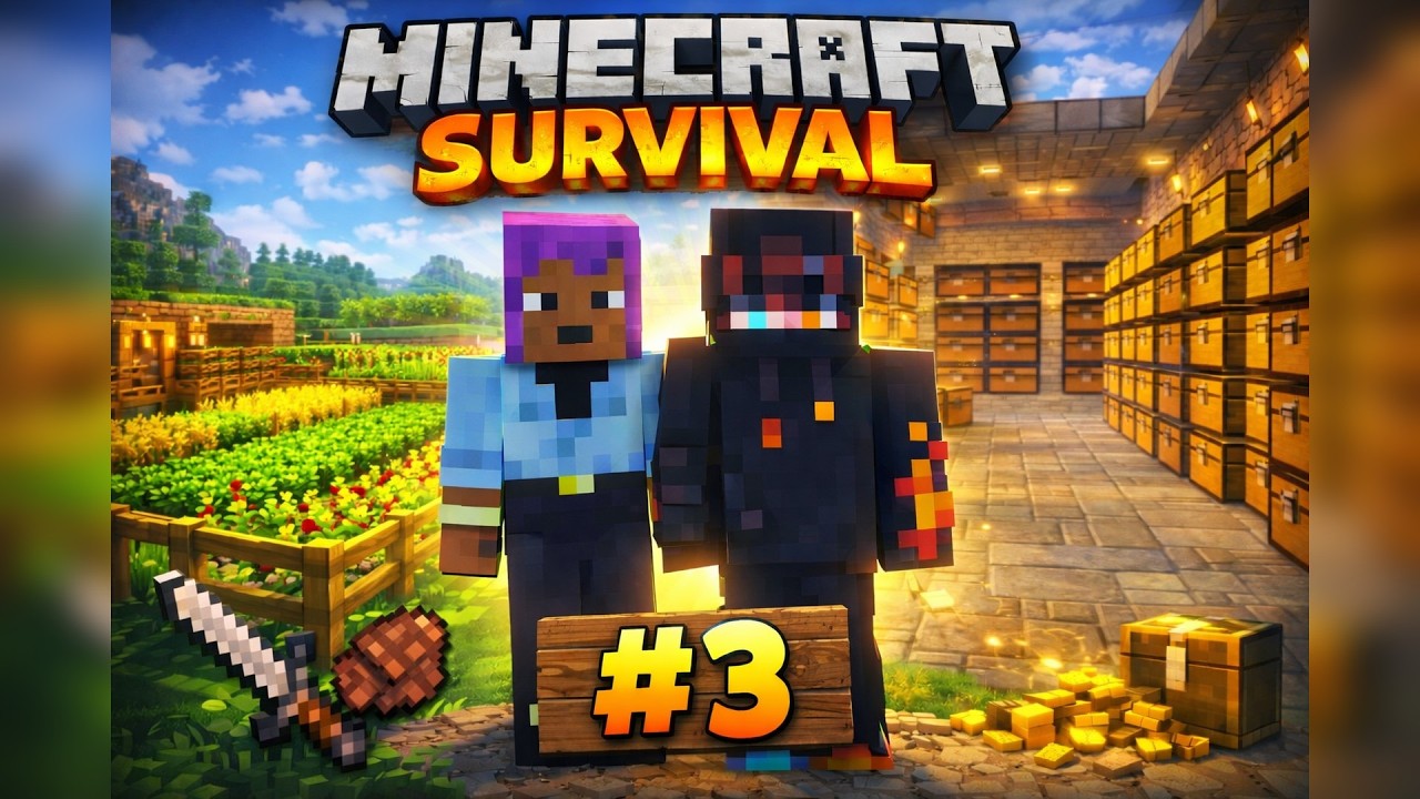 Verder aan de Farm en Bilal gaat op avontuur | Minecraft Survival #3