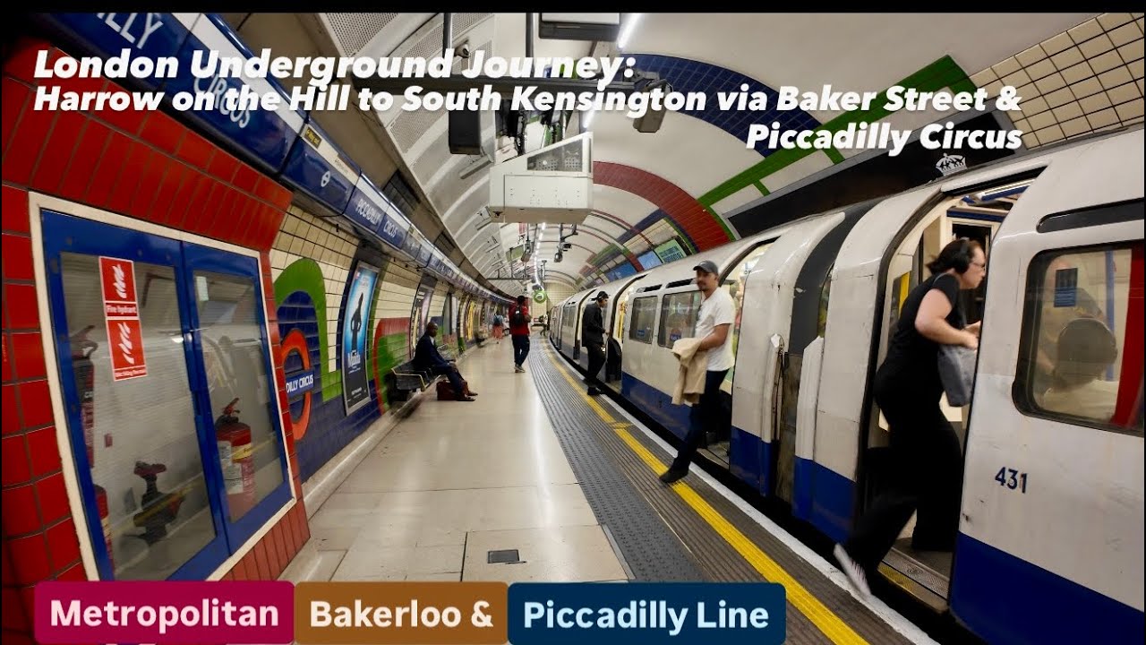 London Underground Journey: Harrow on the Hill to South Kensington via Baker St & Piccadilly Circus