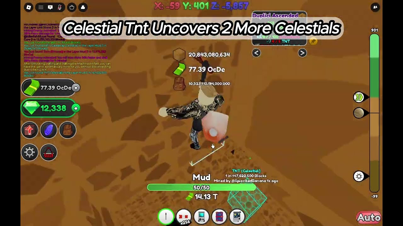 Celestial TNT uncovers 2 more celestial ores / Miners World |Roblox