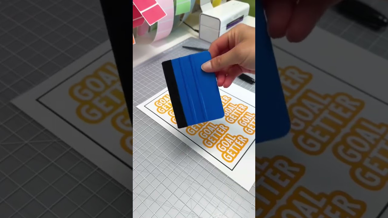 Use your laminating sheet scraps! #smallbusiness #makingstickers #stickershop #stickerart #cricut