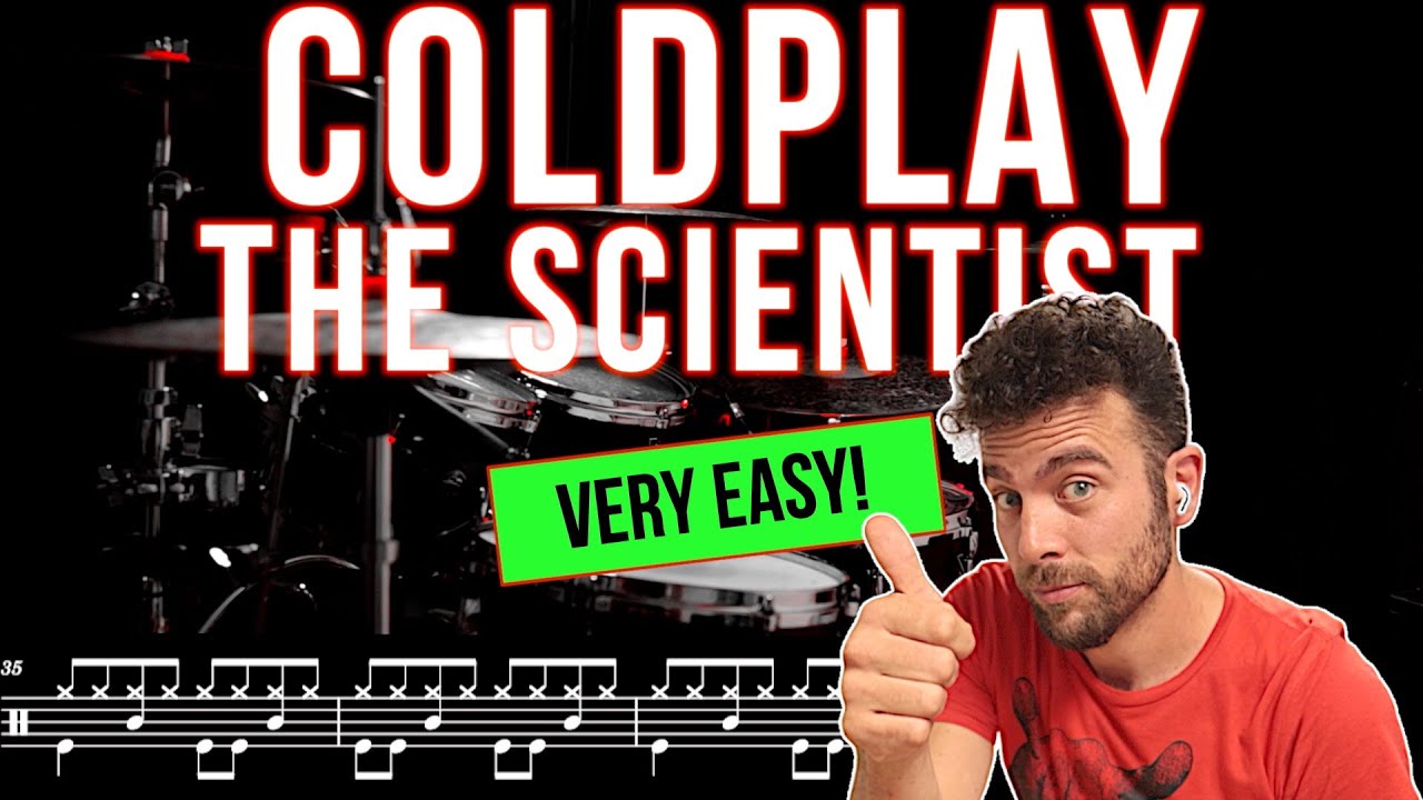 Coldplay - The Scientist - Drum cover (with scrolling drum score)